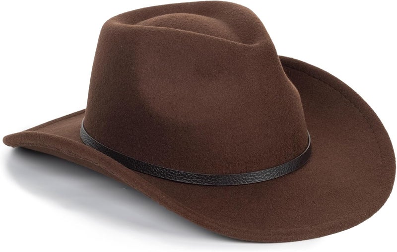 Vikodah Kids Wide Brim Western Cowboy Cowgirl Hat - Boys Girls Felt Fedora Hats for 2-6 Years - Image 3